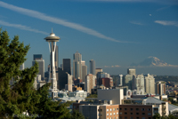 Seattle with Space Needle and Mt. Rainier